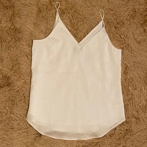 white V neck flowy tank